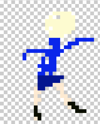 a very pixelated soccer player.
